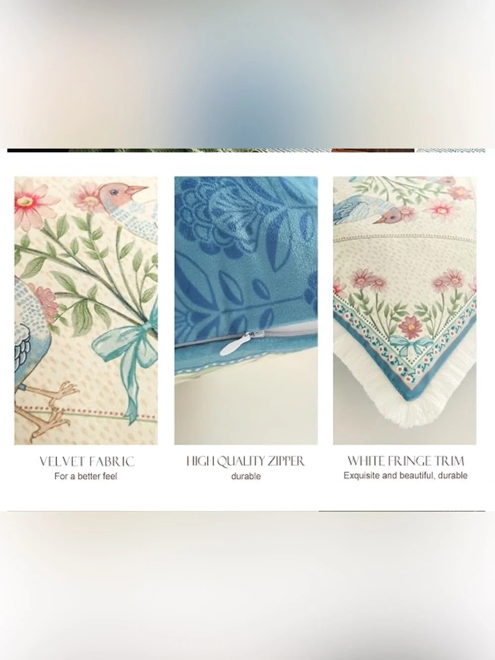 Patdrea French Country Velvet Throw Pillow Covers